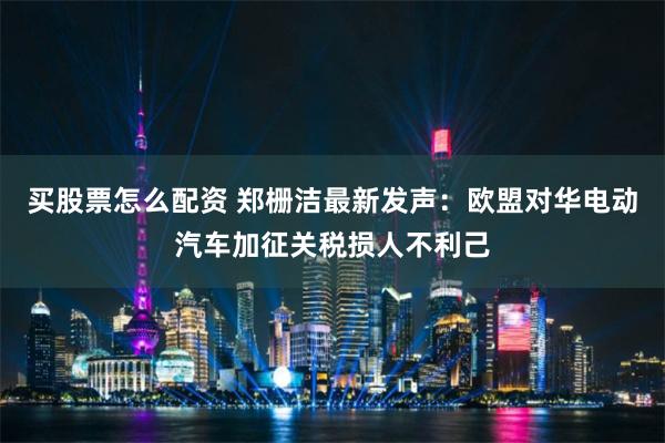 买股票怎么配资 郑栅洁最新发声：欧盟对华电动汽车加征关税损人不利己
